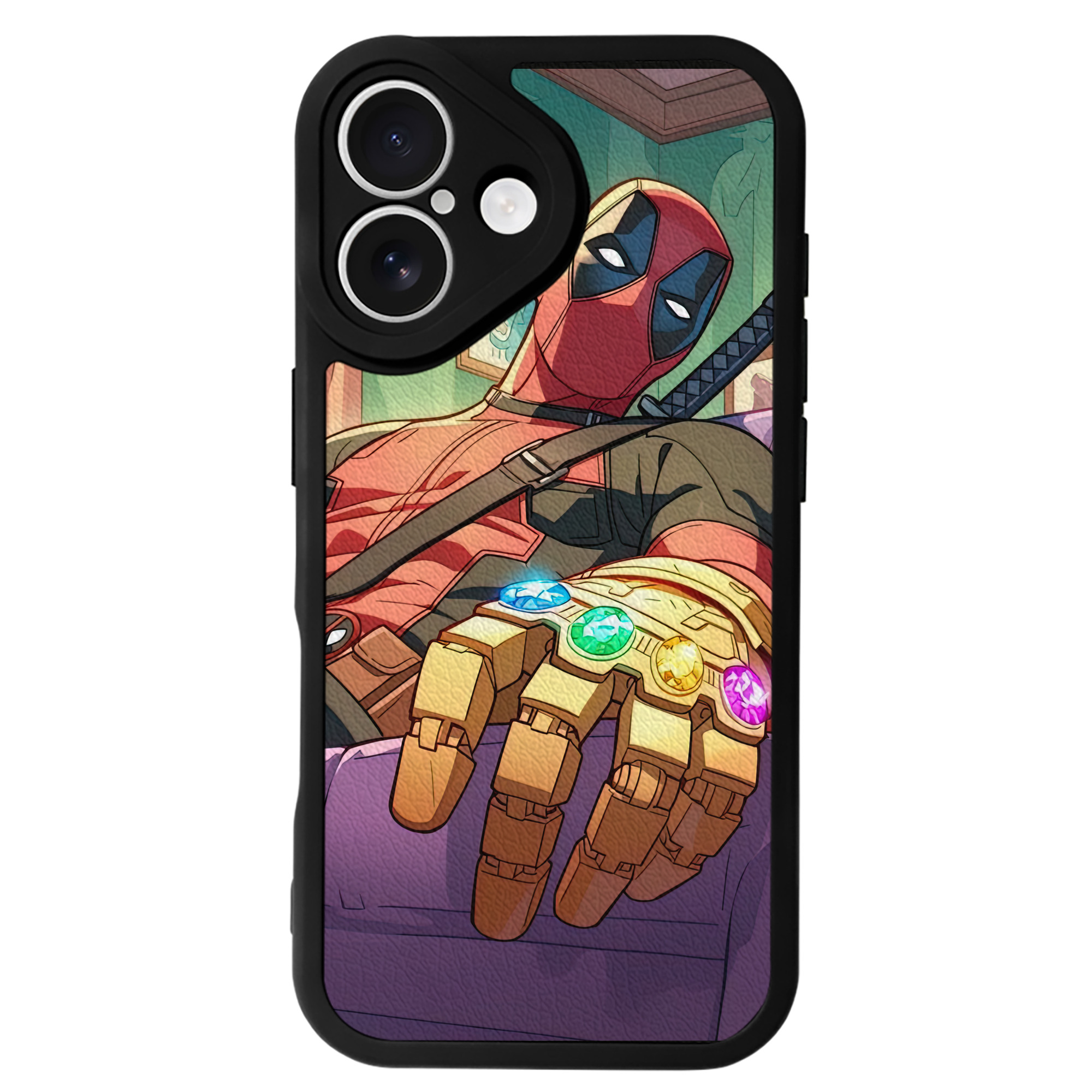 （画像用） Deadpool デッドプール 【iPhone 16シリーズ対応】シリコンスマホケース（レザー調） 材質：シリコン